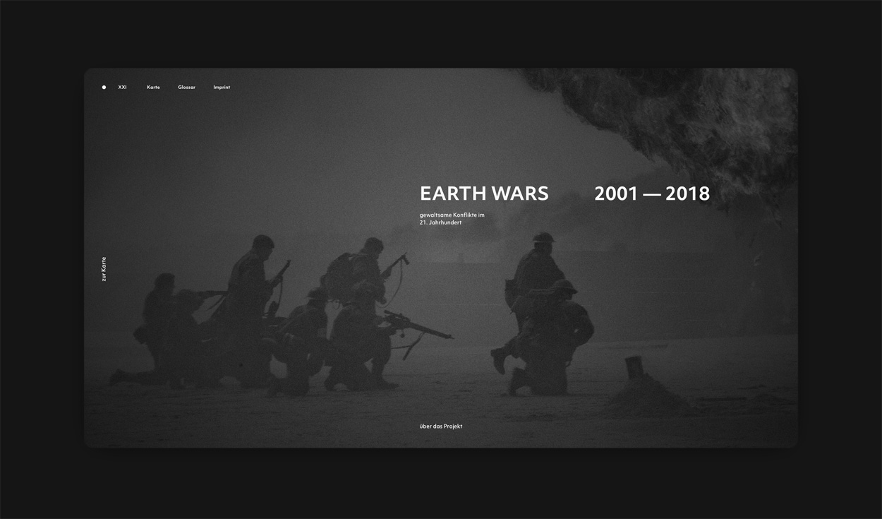 Startpage of the Earth Wars website